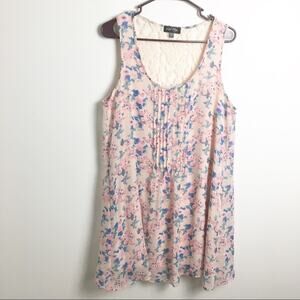 Love Reign Floral Lace Back Mini Dress Pink Large